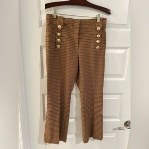 Derek Lam 10 Crosby Carinna Cropped Flare Pants Rust Tan Size 8
